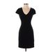 Express Casual Dress - Sheath V Neck Short sleeves: Black Print Dresses - Women's Size X-Small