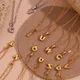 E.B.belle-Mini collier trombone lettre bulle 26 plaqué or 18 carats décoration hypoallergénique