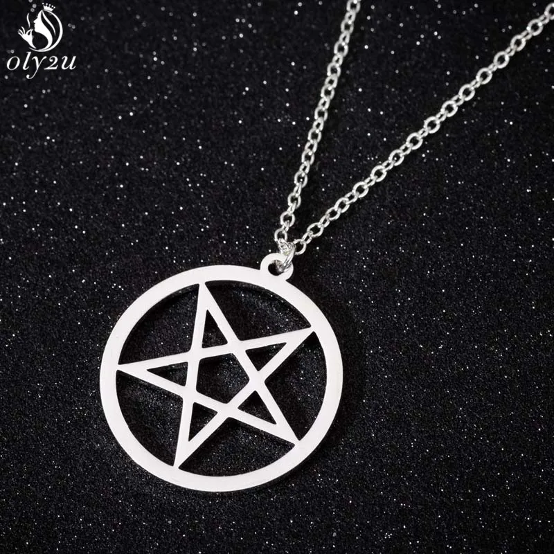 Collana Punk Stella di David, Ciondolo Pentagramma Retrò Trappola del Diavolo, Gioielli Satanici in Acciaio Inossidabile per Donna Uomo, Regalo
