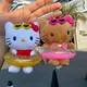 Cartoon Hawaii Hallo Kitty Plüschtiere braun weiß Schwimm ring Figur Anhänger Tasche hängen schöne