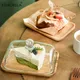 1 pz torta dessert piatto di legno con vassoio di copertura antipolvere in vetro ristorante che