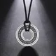 Skyrim Nordische Runen runde Anhänger Halskette Männer Edelstahl langes Seil Vintage Amulett Schutz