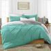 Oversized King Size Egyptian Cotton 1000 Thread Count Duvet Cover Reversible Ultra Soft & Breathable 3 Piece Luxury Soft Wrinkle Free Cooling Sheet (1 Duvet Cover with 2 Pillowcases Aqua Green)