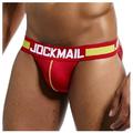 DENGDENG Mens Sexy Underwear Thongs Breathable Jockstrap Backless G-string Letter Men s Underwear Briefs Underwear Sexy Soft Low Rise Athletic Thongs Red M