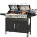 Alpha Joy Dual Fuel Gas and Charcoal Grill Combo with Side Burner