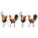 4 Pcs Rooster Garden Decoration Modeling Stake Lawn Mirror Wall The Sign Nano Spray for Face Outdoor Ornaments