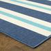 Gracewood Hollow Style Haven Martinque Horizontal Multi-Striped Area Rug.. Blue/Off-White 8 6 x 13 9 x 12 Outdoor Indoor Living Room Patio Aqua