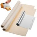 1 Set Sourdough Baker Proofing Cloth Linen Bread Cloth Stainless Steel Dough Scraper Set