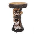 CICRKHB Garden Statues Clearance Resin Raccoon Birdbath Polyresin Antique Garden Bird Bath for Home Garden Yard Brown