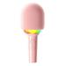 Wireless Singing Microphone Bluetooth Stable Microphone Sound Integrated Portable Handheld Mic for Home Pink