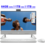 Dell Inspiron 24 5420 Premium All-in-One Desktop 23.8 FHD AIT Touchscreen Intel 10-core i7-1355U 64GB DDR4 1TB SSD + 1TB HDD USB-C HDMI Pop-up FHD RGB Camera Waves MaxxAudio Pro Win11 White