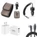 Travel Bundle for Samsung Galaxy Z Flip 5 Belt Holster Clip Carrying Pouch Case Tempered Glass Screen Protector 40W Car Charger Power Adapter 3-Port Wall Charger USB C to USB C Cable (Brown)