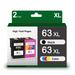 63XL Ink Cartridges High Yield Compatible Replacement for HP Ink 63 Black and Color Combo Pack Works with Officejet 3830 Envy 4520 4650 5255 5200 5258 4655 Deskjet 1112 Inkjet (Black and Color)