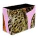 Cat Pink Pattern PVC Leather Brush Holder and Pen Organizer - Dual Compartment Pen Holder - Stylish Pen Holder and Brush Organizer