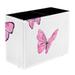 Pink Butterfly Pattern PVC Leather Brush Holder and Pen Organizer - Dual Compartment Pen Holder - Stylish Pen Holder and Brush Organizer