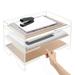 Rectangular Acrylic Clear Desk Organizer Desktop File Organizer with 3 Paper Organizer Tray