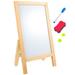 Onaparter Wooden Drawing Board Magnetic Blackboard Signs Menu Double Sided Whiteboard Easel Message Household Chalkboard ï¼ˆWhiteï¼‰