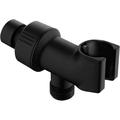 Universal Black Shower Head Holder for Handheld Shower Head. Adjustable Shower Arm Mount Bracket with Brass Swivel Ball. Shower Head Support - Matte Black