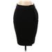 Ann Taylor Casual Pencil Skirt Knee Length: Black Print Bottoms - Women's Size 2