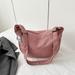 YEAHOO Autumn Winter Corduroy Crossbody Bags Fashion Women Ladies Large Capacity Shoulder Messenger Bag Solid Color Purse Handbag Totes(Pink)