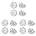 6 Pairs /4pcs Silver Ear Stud Pads Earrings Backs Padded Ear Studs Backs Silver Jewelery Accessories for Women Lady Girl (Silver Large)
