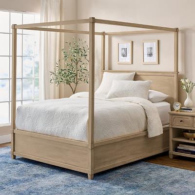 Crawford Convertible Canopy Bed - Queen, Driftwood...