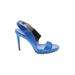 Via Spiga Heels: Slingback Stilleto Cocktail Blue Solid Shoes - Women's Size 5 1/2 - Open Toe