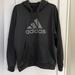 Adidas Shirts | Adidas Hoodie Hooded Sweatshirt Black With Grey Logo Size Men’s Large | Color: Black/Gray | Size: L