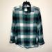 American Eagle Outfitters Tops | American Eagle Ae Boyfriend Fit Ahh-Mazingly Soft Flannel Button Up Plaid Medium | Color: Green/White | Size: M