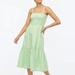 J. Crew Dresses | J. Crew Factory Midi Smocked Dress Large | Color: Green/White | Size: L