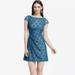 Jessica Simpson Dresses | Jessica Simpson Teal Floral Dress 8 | Color: Blue/Cream | Size: 8