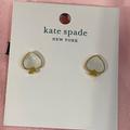 Kate Spade Jewelry | Nwt Kate Spade Cream And Gold Signature Spade Earrings | Color: Cream/Gold | Size: Os