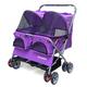 Dog Pram,Double Dog Stroller for Medium Small Dogs/Cat, Folding Two-Seater Pet Trolley Sleeping Nest, Pet Dog Travel Prams Pushchairs, Maximum Load: 40 Kg/88 Lbs