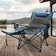 GIOEVO Tragbarer Klappstuhl für Camping, 168 x 56 x 69 cm, verstellbarer Stuhl zum Angeln beim Camping, Blau, Maße zusammengeklappt 18 x 18 x 89 cm, andere Outdoor-Aktivitäten mit Fußstütze aus Netz