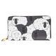 XqmarT Black and White Sheeps Wallets Large Capacity Wallet for Men Women Wallets Credit Card Microfiber Leather Wallet