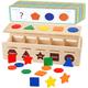 Kileubuto Wooden Color Shape Sorting Box Game Montessori Toys,Preschool Learning Activities Classroom Must Haves,Geometric Matching Blocks Sensory Educational Fine Motor Toys for Toddlers 1+