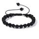 EDMER Natural Stone Beads Bracelets Amethysts Beads Adjustable Bracelets Braided Rope Bangles Bracelets Women Jewelry,Garnet,Adjustable crystal stone (Color : Black Onyx, Size : Adjustable)