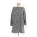 Gap Casual Dress - Mini Boatneck Long sleeves: Gray Dresses - Women's Size Small