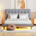 House of Hampton® Jeorja Platform Bed Metal in Gray | 40 H x 67 W x 85.8 D in | Wayfair 6758D4E0DEFA44BEB8BABAD2740D9CD4