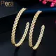 Pera – boucles d'oreilles en zircone cubique pour femmes bijoux de luxe grand cercle rond à la