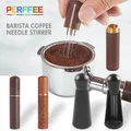 Agitatore per caffè Espresso strumento per mescolare il caffè agitatore per polvere di caffè distributore di aghi manico in legno strumento per la distribuzione manuale del Barista