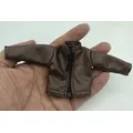 Modello di giacca in pelle PU marrone soldato maschio in scala 1/12 per figura da 6''