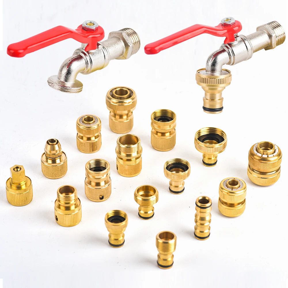 1/2 "3/4" 1 "filettatura rubinetto in ottone connettore rapido adattatore per irrigazione da giardino tubo in rame riparazione strumento per raccordi per pistola per irrigazione