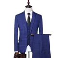 Nuovo 2022 (Blazer + gilet + pantaloni) moda uomo Business Slim Casual Groomsmen abiti vari set da 3