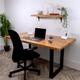 YANDZ Oak Wood Desk | Wooden Home Computer Office Gaming Workstation