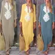 Plus Größe Lange Kleid Frauen Gedruckt Sommer Kleid V-ausschnitt Maxi Kleider Split Hem Baggy Kaftan