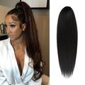 Ponytail Extension Straight 28 Inch Long Drawstring Ponytail For Black Women Natural Clip In Hair Extension Fake Ponytail Synthetic Hair Piece (28 Inch FS1B/30)