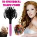 Weloille 3D Bomb Curl Hairbrush Styling Salon Round Hair Curling Curler Comb Hair Tool