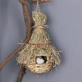 Bird Nest Bird Cage Outdoor Hanging Bird Cage Natural Handmade Bird s Nest Small Birds Nest for Birds to Rest and Breed A (9.8x5.9inch)