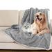 SDJMa Waterproof Dog Blankets for Large Dogs - Pet Blanket for Couch Protector Washable Premium Jacquard Coral Fleece Cat Throw Blanket Soft Plush Reversible Furniture Protection 20 x27.6 Grey